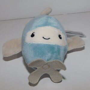 H&M Home 7" Blue Gray Airplane Plush Stuffed Rattle Plane Baby lovey toy